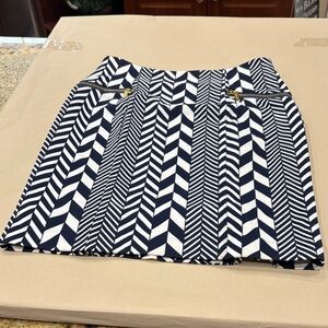 MICHAEL Michael Kors Navy and White Patterned Mini Skirt